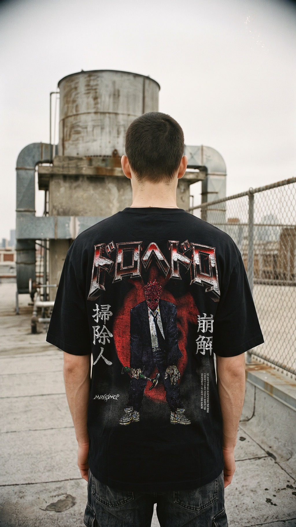 SHIN | DOROHEDORO | PREMIUM BLACK OVERSIZE TEE