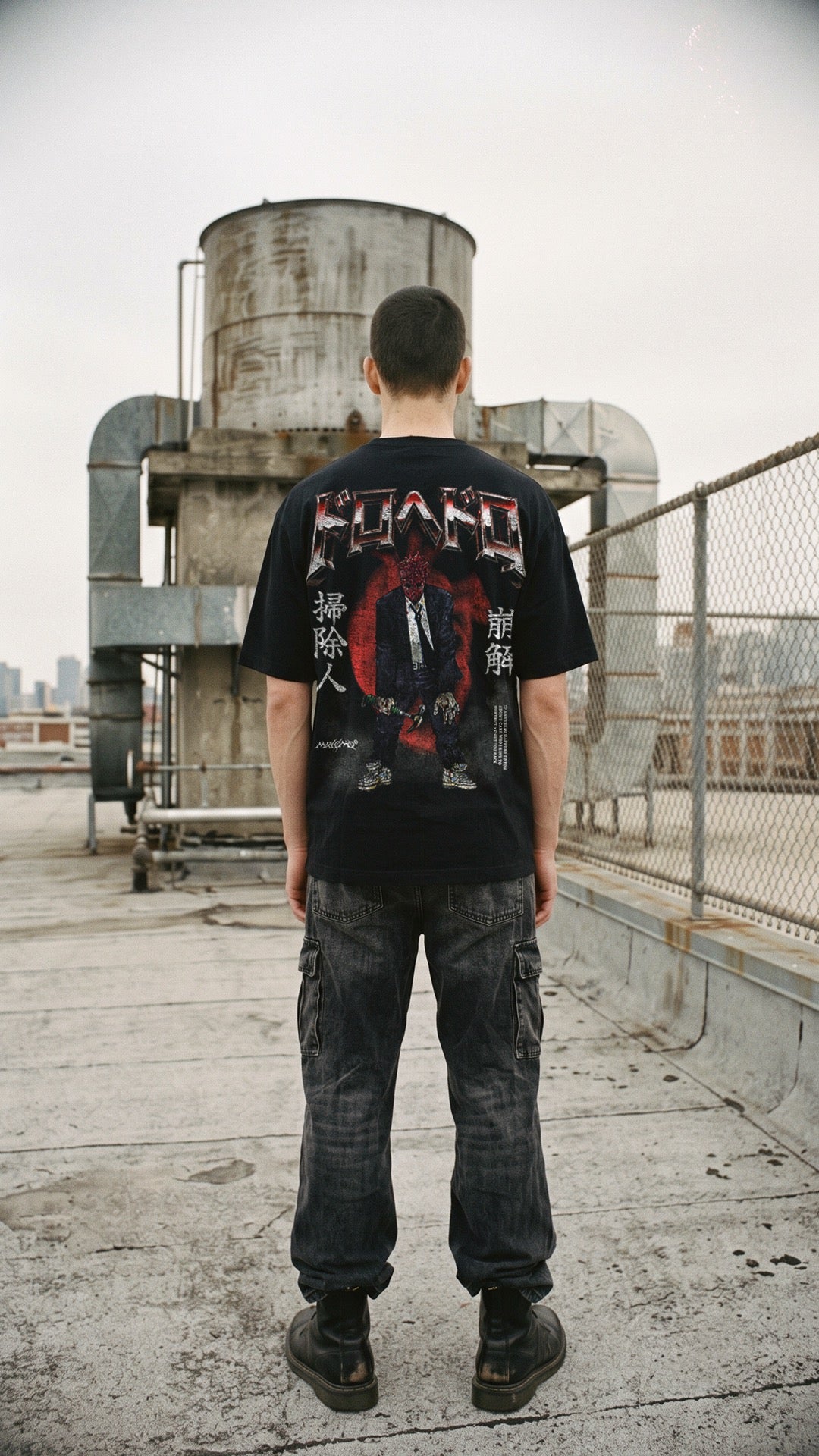 SHIN | DOROHEDORO | PREMIUM BLACK OVERSIZE TEE