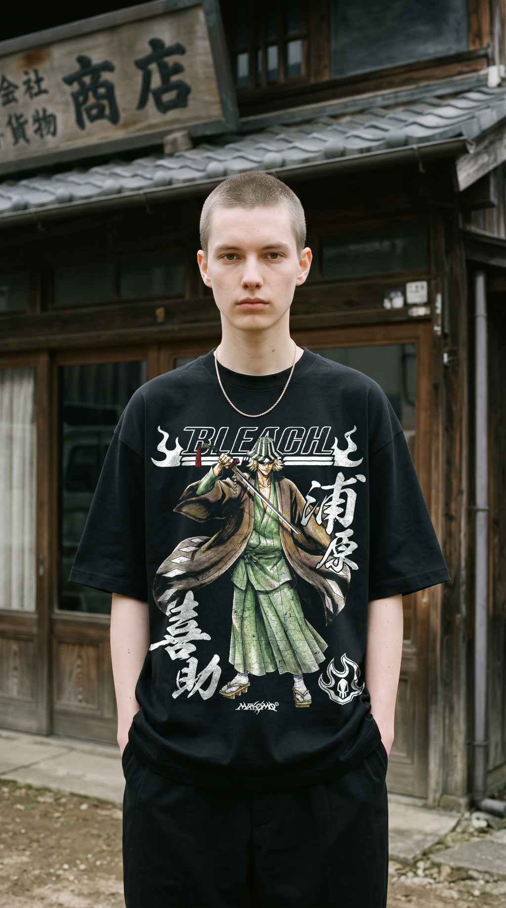 URAHARA | BLEACH | PREMIUM BLACK OVERSIZE TEE